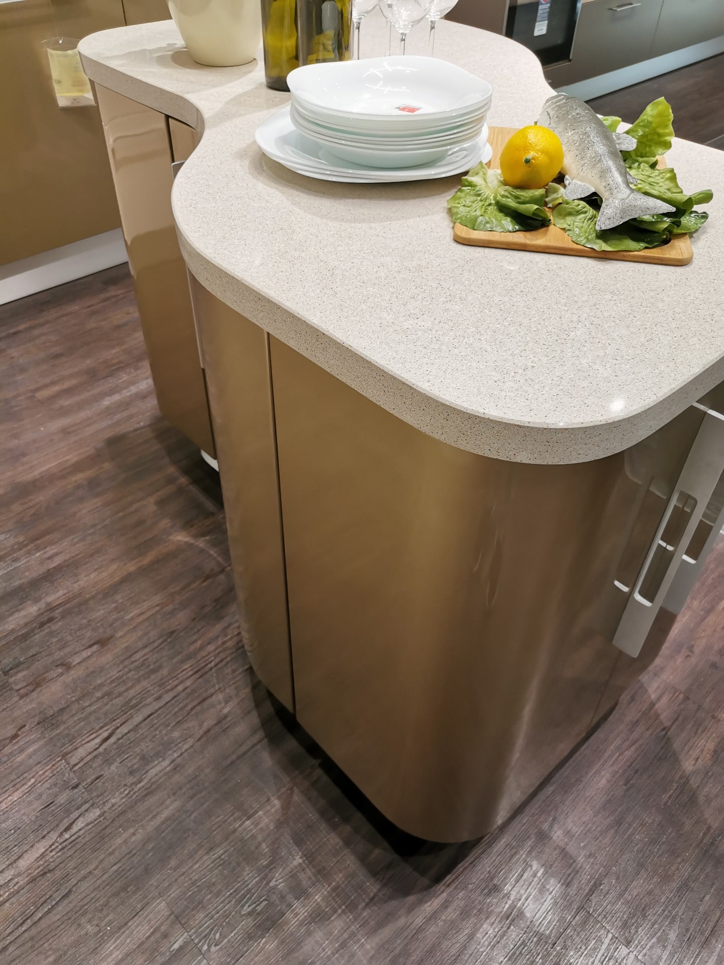 Illustration of Rise Curved Line Kitchen Cabinets